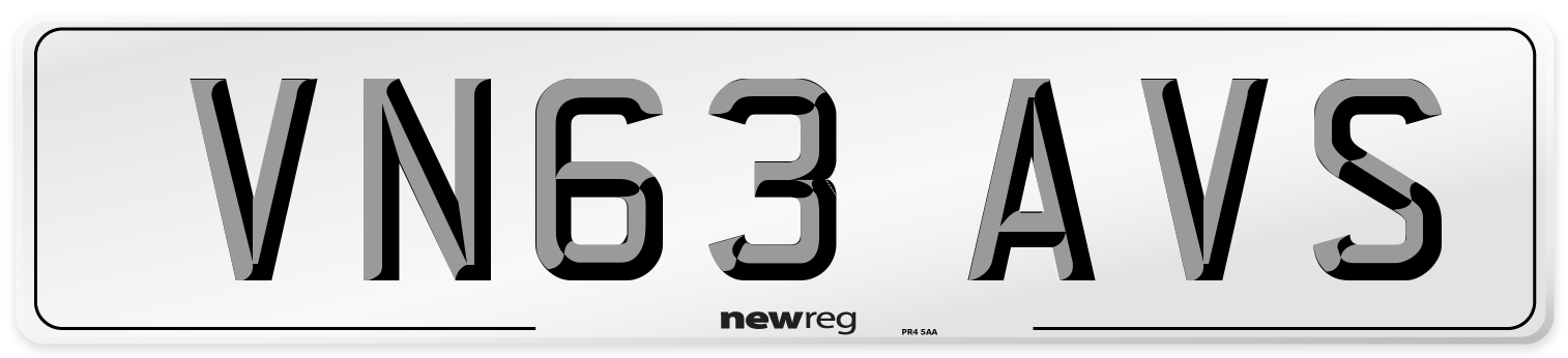 VN63 AVS Number Plate from New Reg